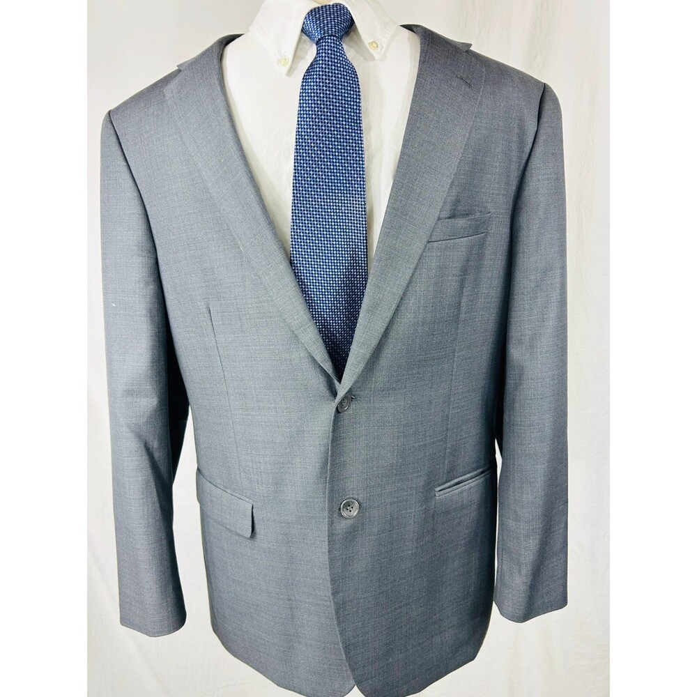 CARAVELLI Italian Oxford Gray Men's 2 Button Sport Coat Jacket Size 42R